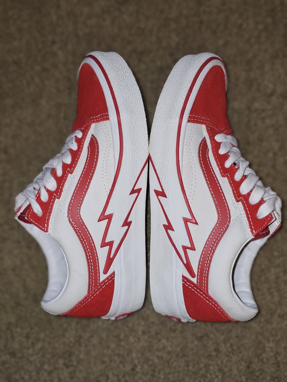 Vans Old School Bolt Skate Shoes Red White Unisex Women Size 6 Men 4.5